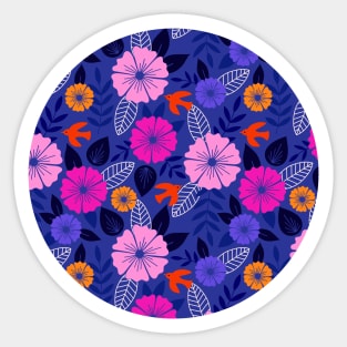 Scandinavian flowers and birds Sticker